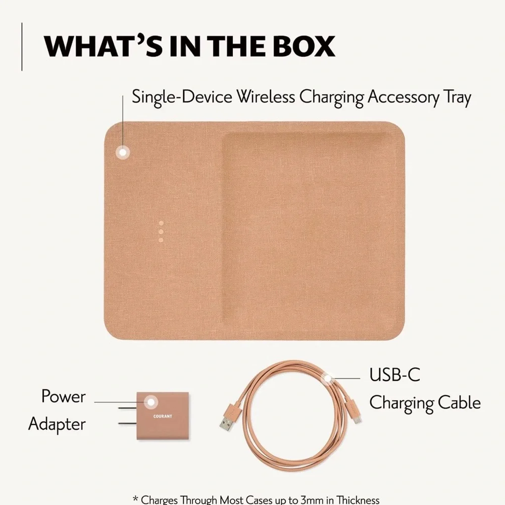 Courant Catch 3 Belgium Linen Wireless Charging Station - Picture 5 of 11
